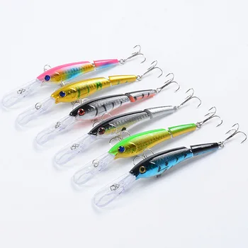 Fishing Lure Swimbait 133mm 13.4g Joint Muti Fish Minnow Sea Fishing Lure BaitStrong Hooks Lures for Sea Fishing Depth0.5m-3m – Soft Lure – view 4