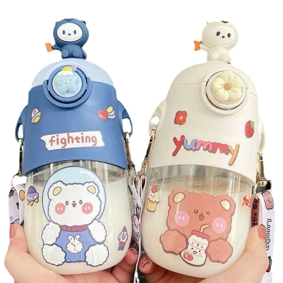 Free Shipping Doll 500ml Large Capacity Portable Outdoor Sports Children's School Strap Water Bottle for Water