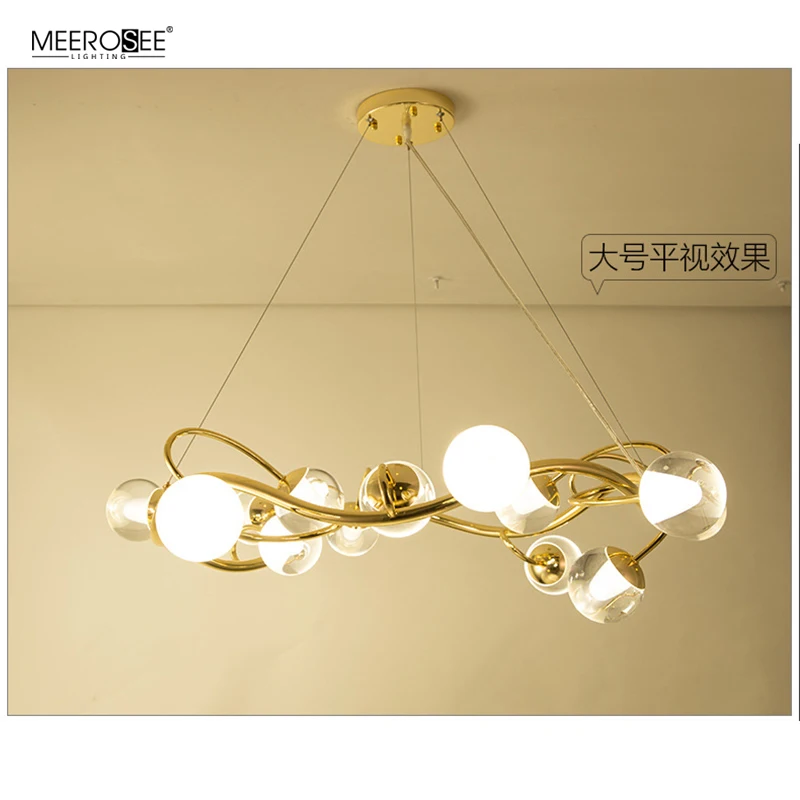 Meerosee Ring Pendant Light Bubble Ball Chandelier Creative Lighting Decorative for Home/Hotel Dining Room Light MD86812