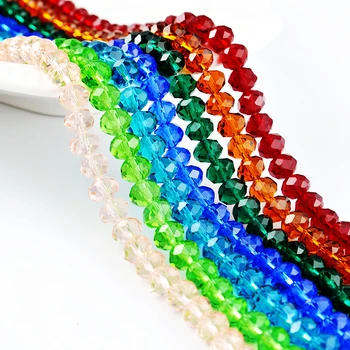 China Crystal Glass beads In Bulk , Wholesale Rondelle glass Crystal Beads For jewelry making