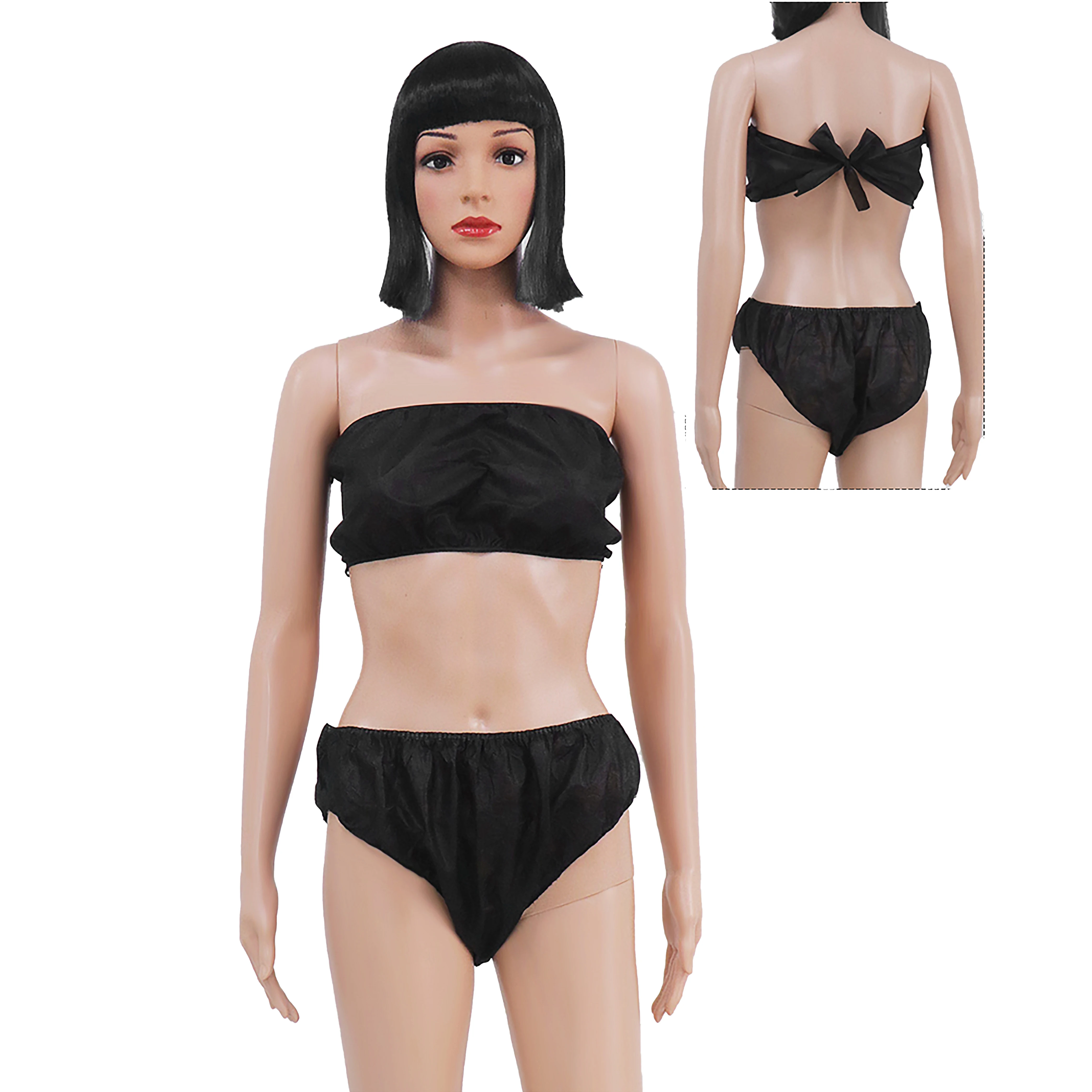 Disposable bra & brief sets Nowoven thong bikini set