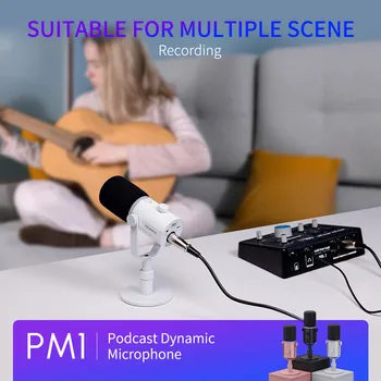 FEELWORLD PM1 Desktop Gaming Microphone with Stand, Bulk Order Discount, One-key Mute, Volume Knob, for PC and Mac product image