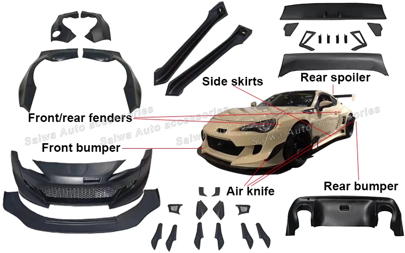 Fiberglass Wide Body Kit For Toyota Gt86/subaru Brz Upgrade Rocket ...