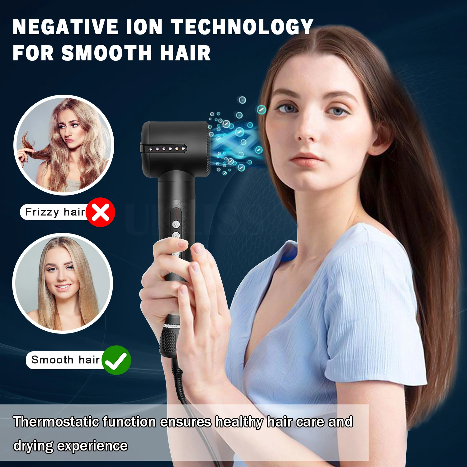 Fast Drying Blow Dryer Low Noise 7 In 1 Air Styler With Brushless Motor
