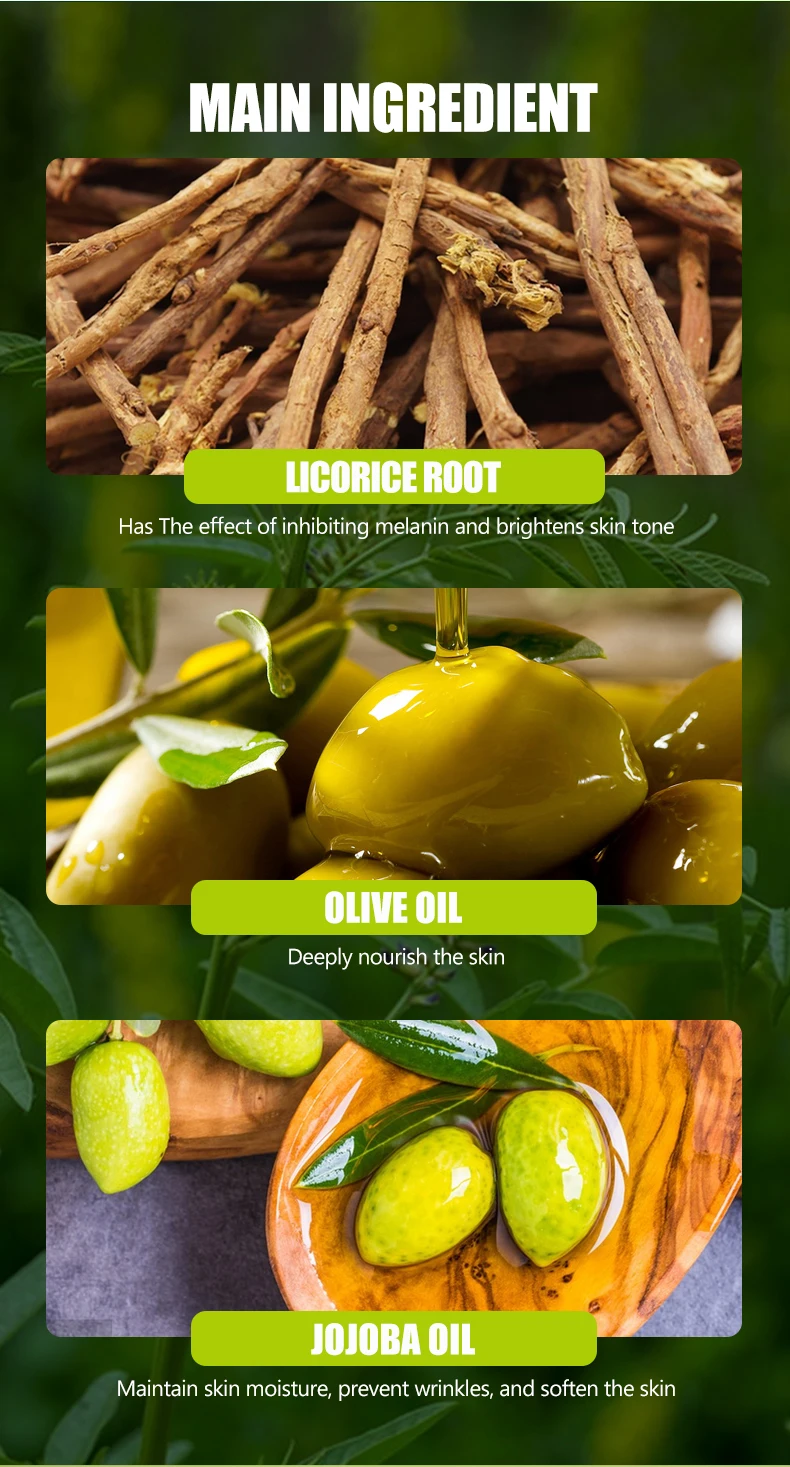 Herbal Whitening Skin Lightening Olive Oil Extraction Moisturizing Repair Licorice Root Oil
