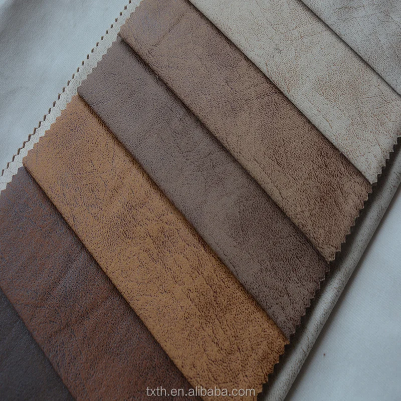 Factory Sale Luxury Faux Leather Suede Fabric For Covering Sofa And