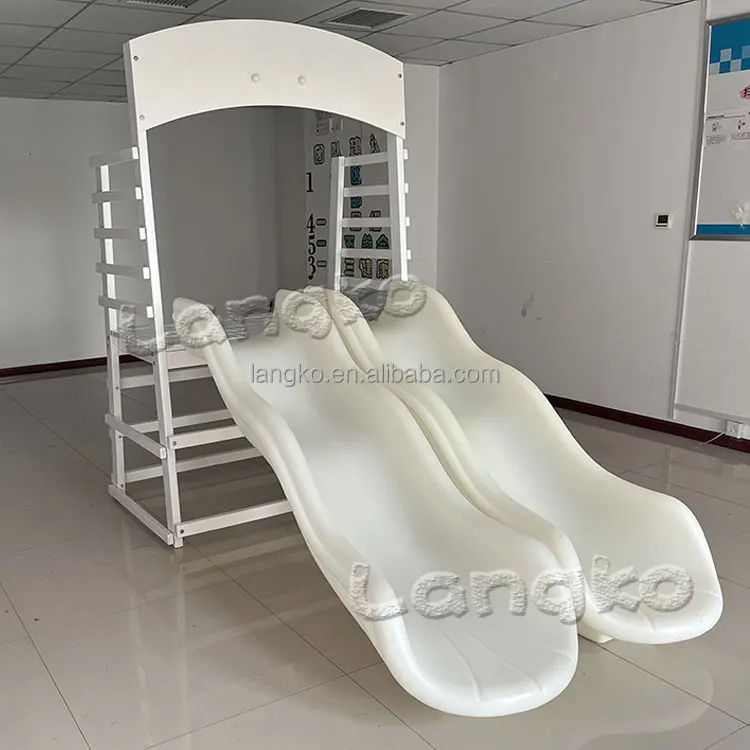 White Indoor Playground Soft Play Slides Ball Pit with Slide