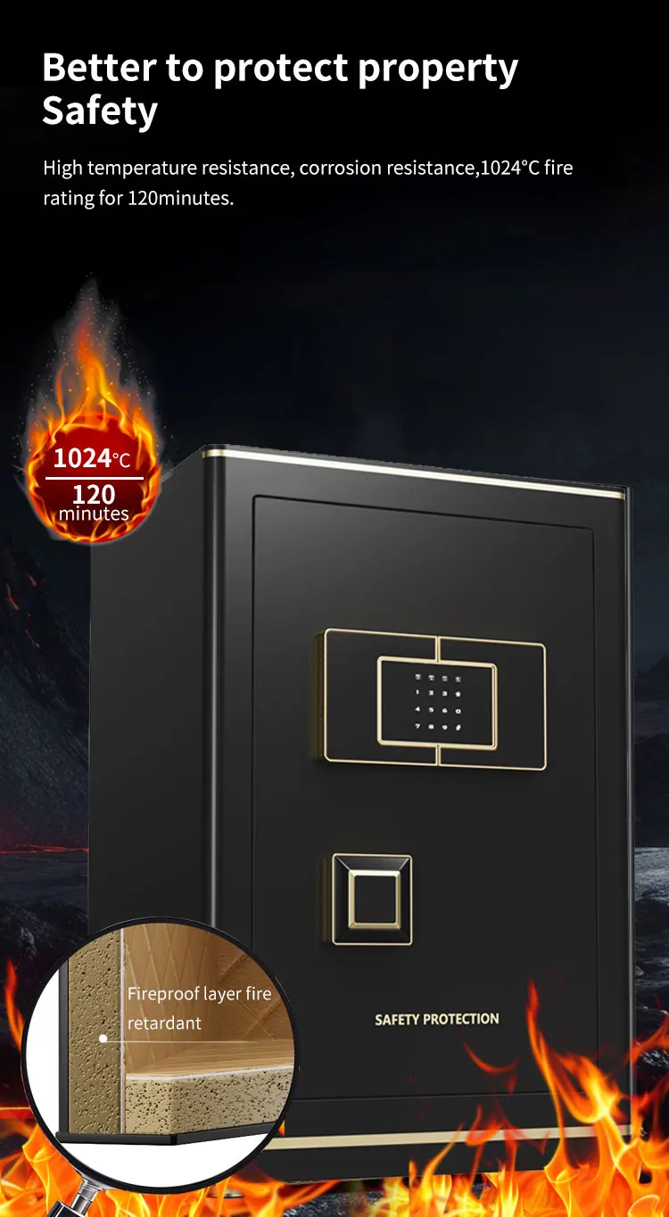 CEQSAFE TUYA APP WIFI Biometric Fingerprint Digital Safe Box Heavy Security Steel Money Electronic Safes for Home Office Hotel factory