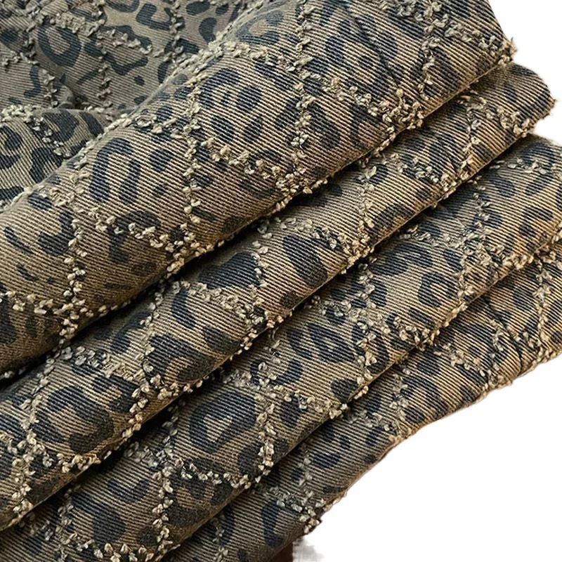 Simon Laina American Style High Street Leopard Print Denim Cotton Women's Winter Sexy Girl High Waist Loose Straight-Legged