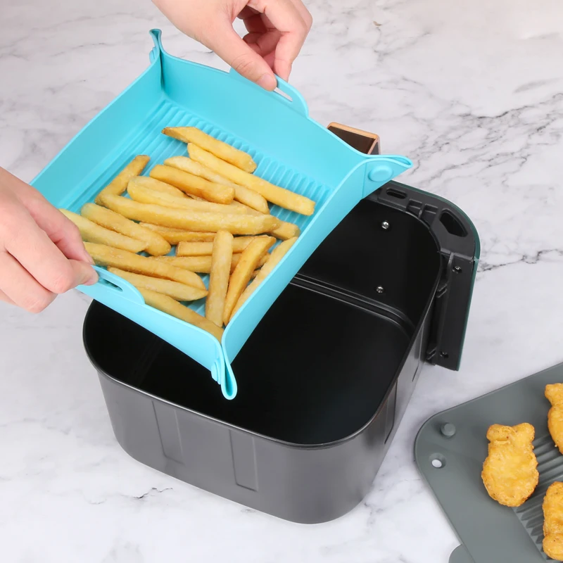 Reusable Silicone Air Fryer Pot Silicone Folding Pad Mat Air Fryer