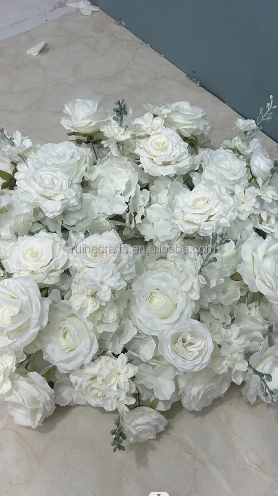 Artificial Round Flower Ball Centerpiece Floral Runners Flower Wreath Centerpieces For Wedding