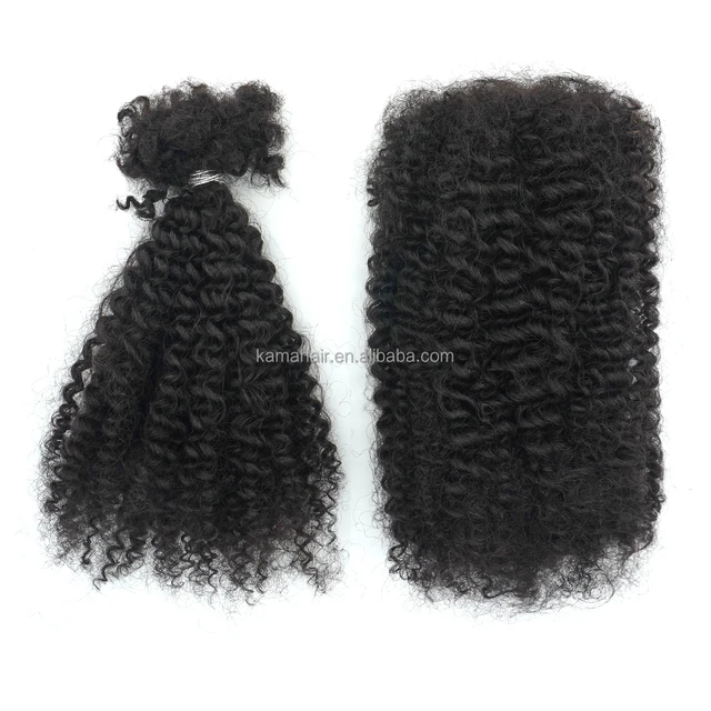 KAMA Brazilian Remy Hair Extensions Natural Twist Braid Bulk Afro Kinky Twist Machine Double Weft Crochet Attachment 50g/pack