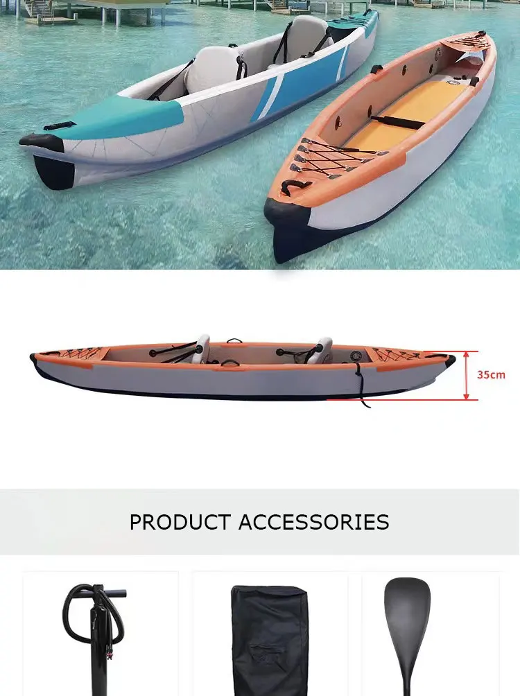 2 Person Kayak With Paddles Rowing Canoe Inflatable Fishing Boat K2