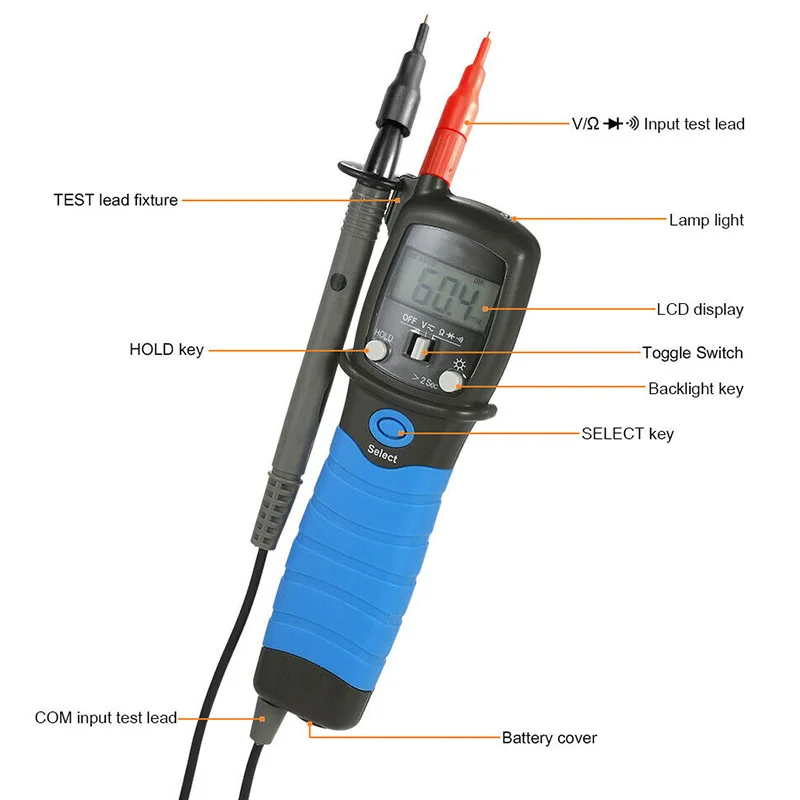 Digital Multimeter Pen Voltmeter DC AC Voltage Meter Resistance Continuity Test