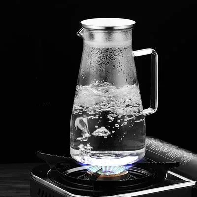 1pc Glass Pitcher 61 oz/ 1.8 L, Water Pitcher with Lid and Filter