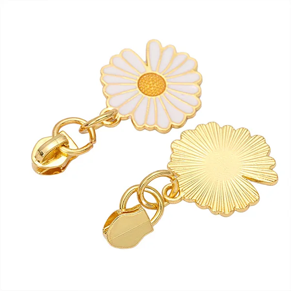 Hengda Factory Customized Zipper Flower Pullers Flower Shape Zipper Puller  Flower Zipper Puller