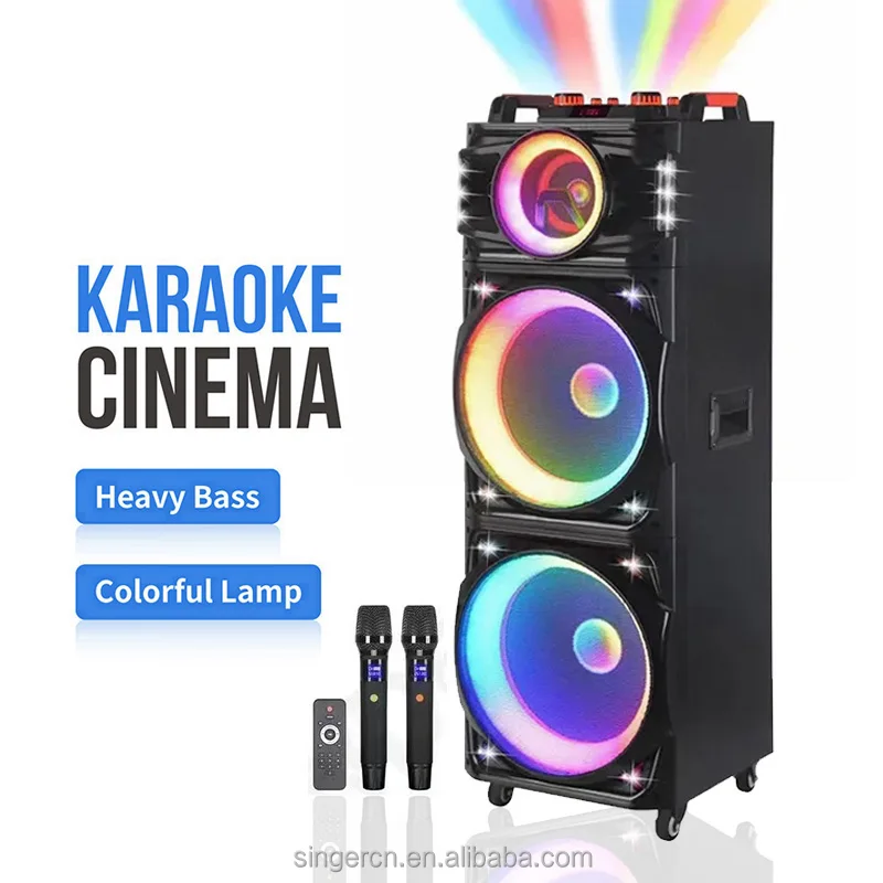 NDR1526 Portable Trolley Speaker 3500W Power Wood Cabinet