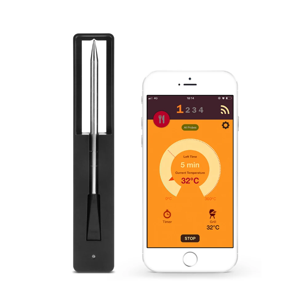 Intelligent Wireless Bluetooth Barbecue Thermometer Mobile APP