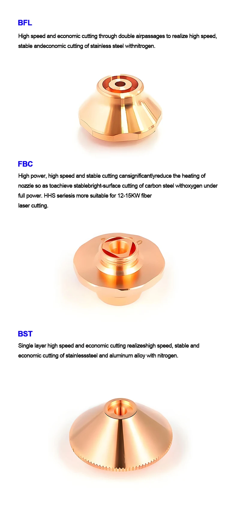 Hexagon Bodor Laser Nozzle LBDN01/02 High Speed Cutting D32mm M14 for Single Layer New Condition for Bodor Fiber Cutting Machine