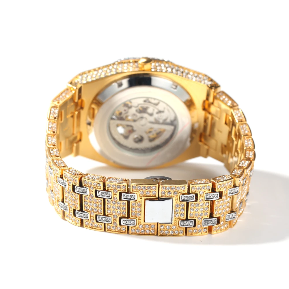 Black Gold Iced Out Mechanical Watches