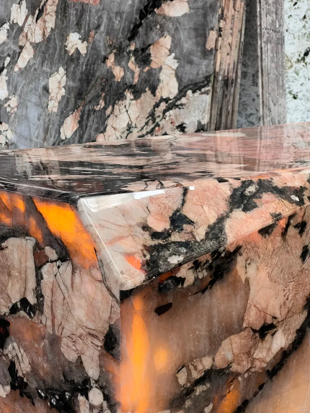 product modern polished natural pink patagonia marble translucent stone kitchen island countertop for villa indoor use-6