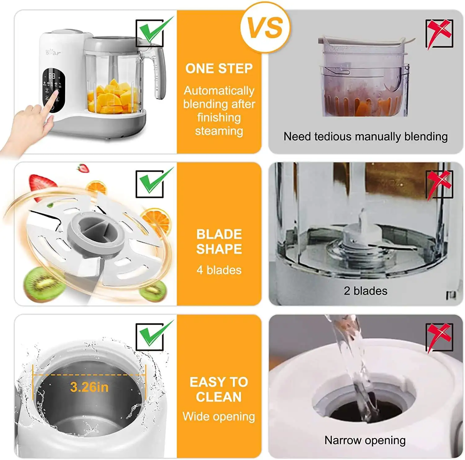 Automatic Household Baby Food Steamer Blender Babycook Food Grinder