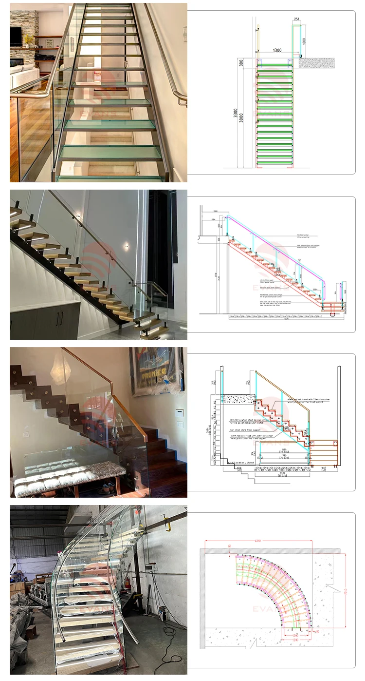 Luxury Modern Staircase Stack Stair Design for Offices