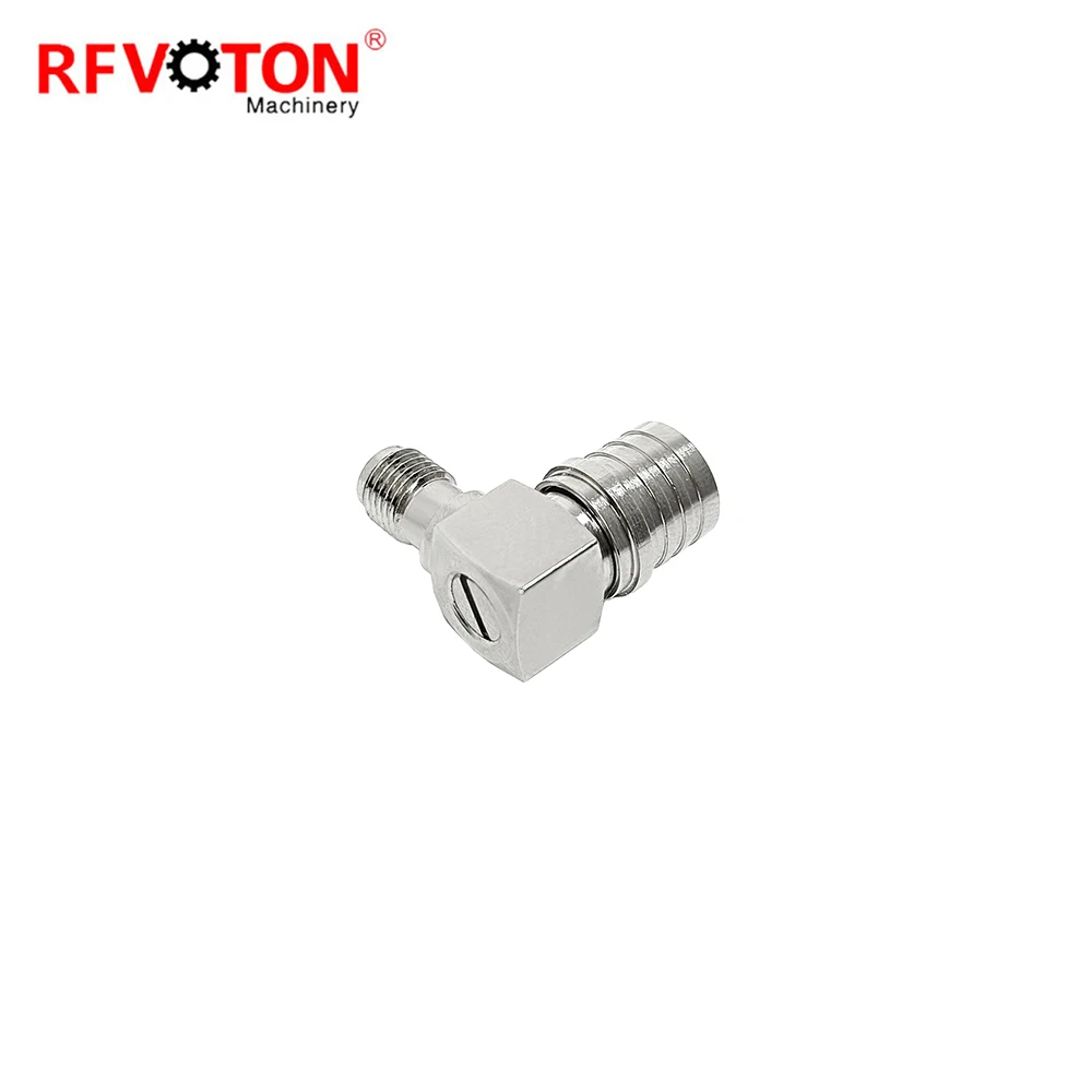 Adaptor QMA Male Plug To SMA Female Jack RF Connector Brass Right Angle R-A Elbow QMA To SMA Type details