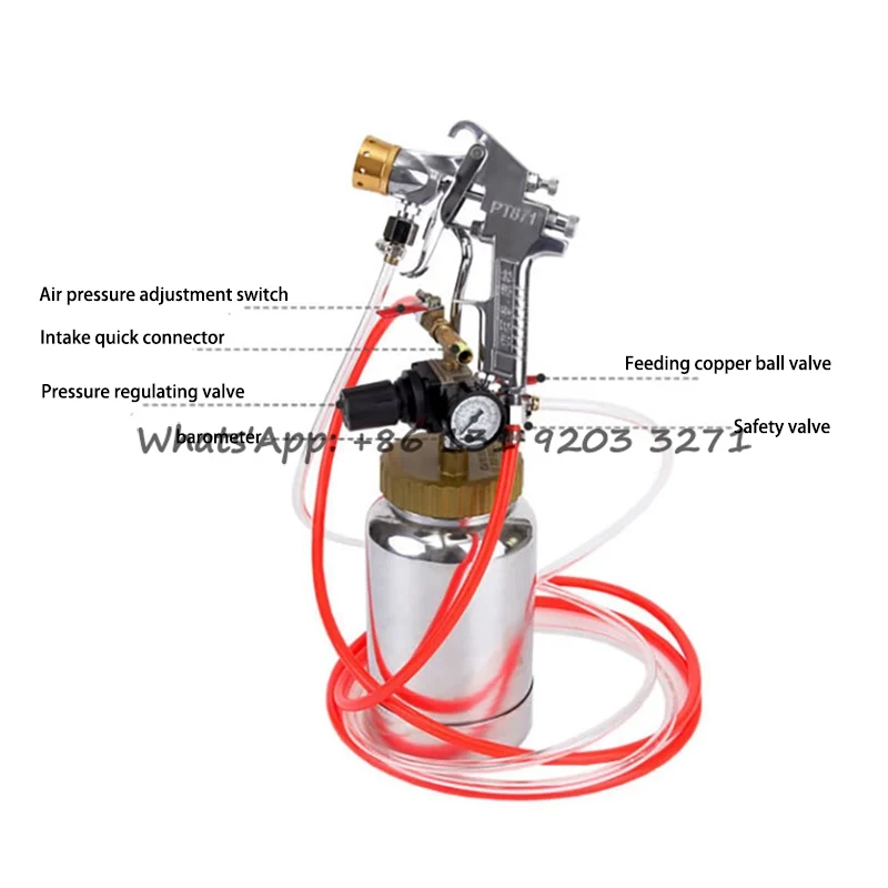 2L Pressure Pot Tank with Air Spray and Regulator for Natural Stone Sprayer  Putty Sprayer Paint Sprayer 