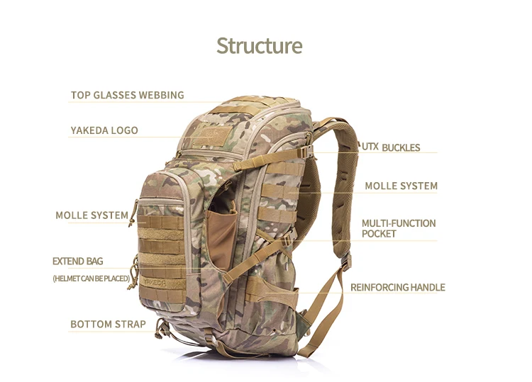 Yakeda 3-day Molle Operator Pack Large Rucksack Tactical Hunting ...