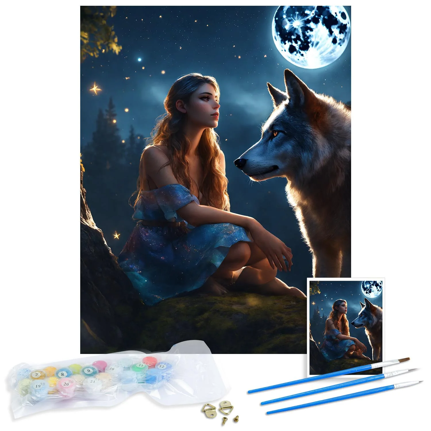 Kit De Pintura Por Números Para Adultos – Perro 40x50cm, Con Pinceles Y Pintura Acrílica, Sin Marco, Ideal Para Principiantes