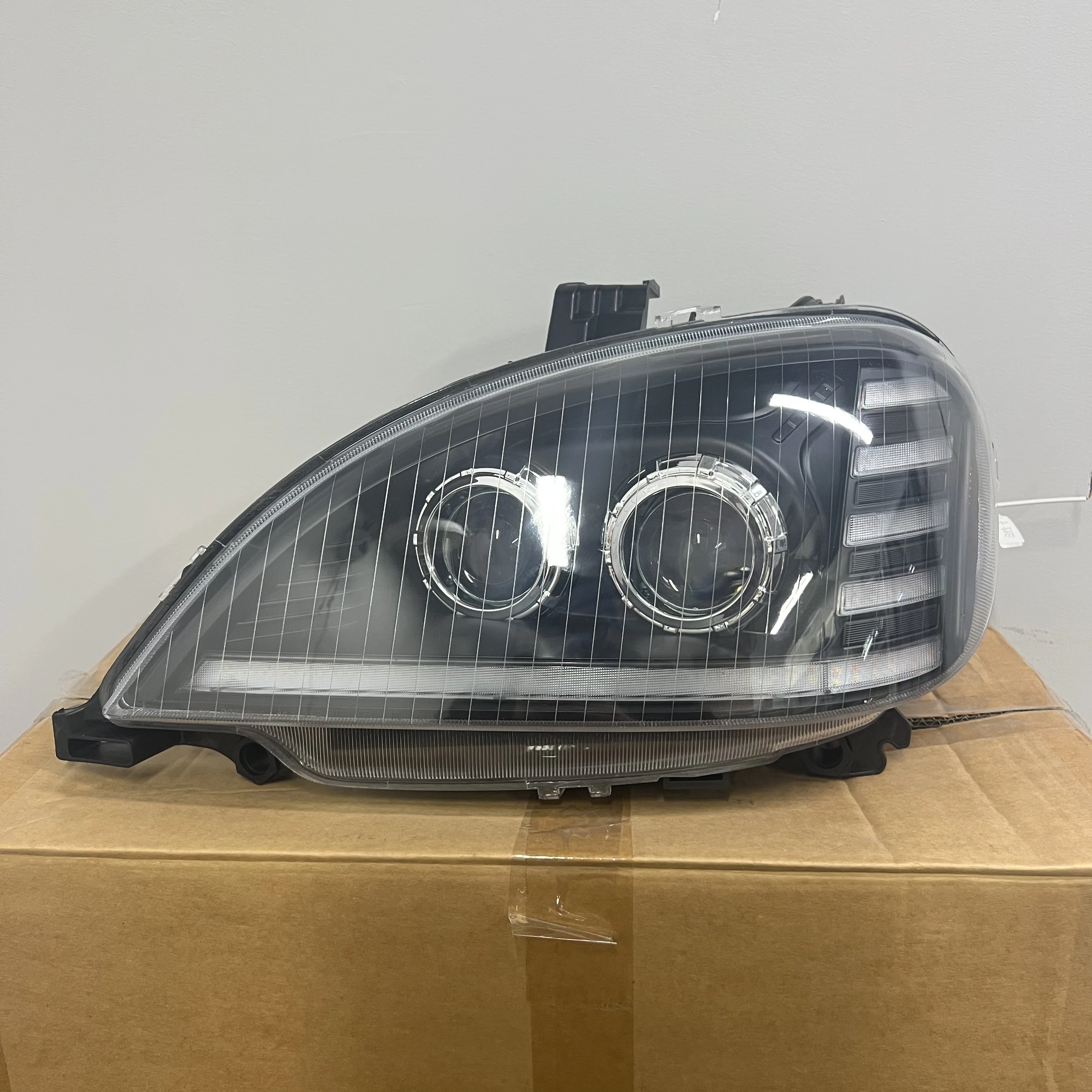 1*PCS Full LED Headlamp for Freight Liner columbia 1996-2017 Semi Truck Black Headlight Upgraded American Truck Lamp Front Light