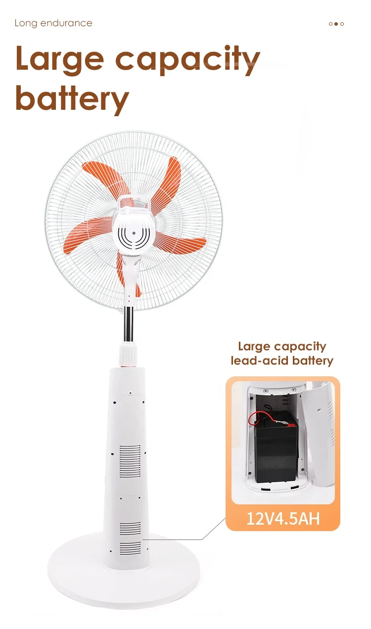 Remote Control Standing Fan, 16inch, Solar - detail 22
