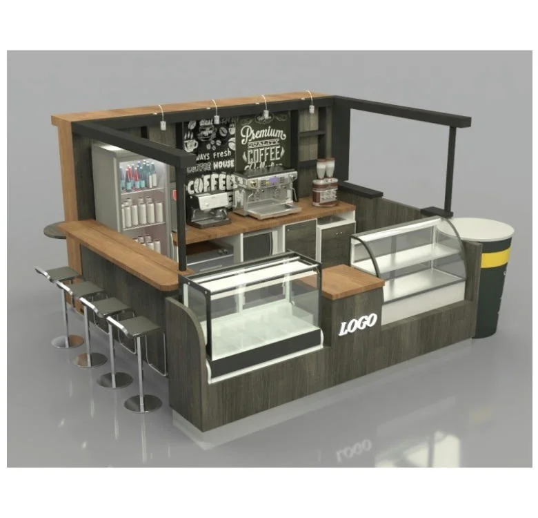 Design Juice Beautiful Coffee Shop Attractive Fast Food Kiosk for Sale Manufacture High Quality New China Mall Kiosk Customized