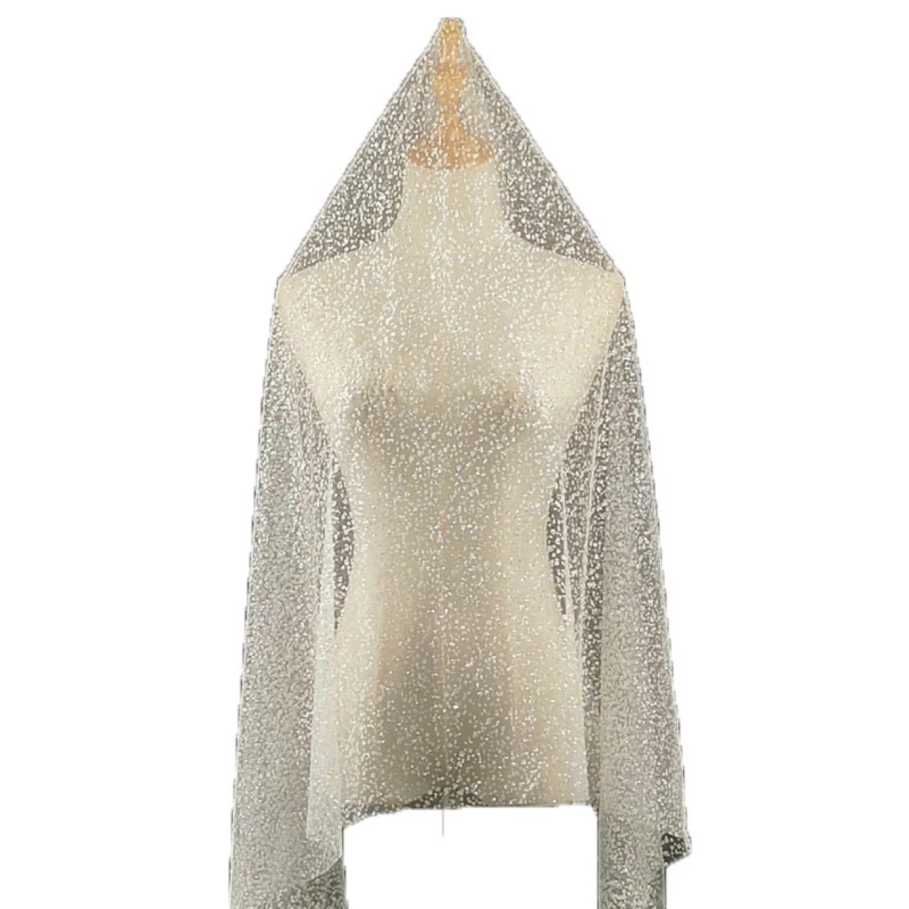 Gold Foil Sequin with Diamond Glitter Mesh Wedding Dress Fabric Designer  Background Fabric Malla De Lentejuelas Doradas