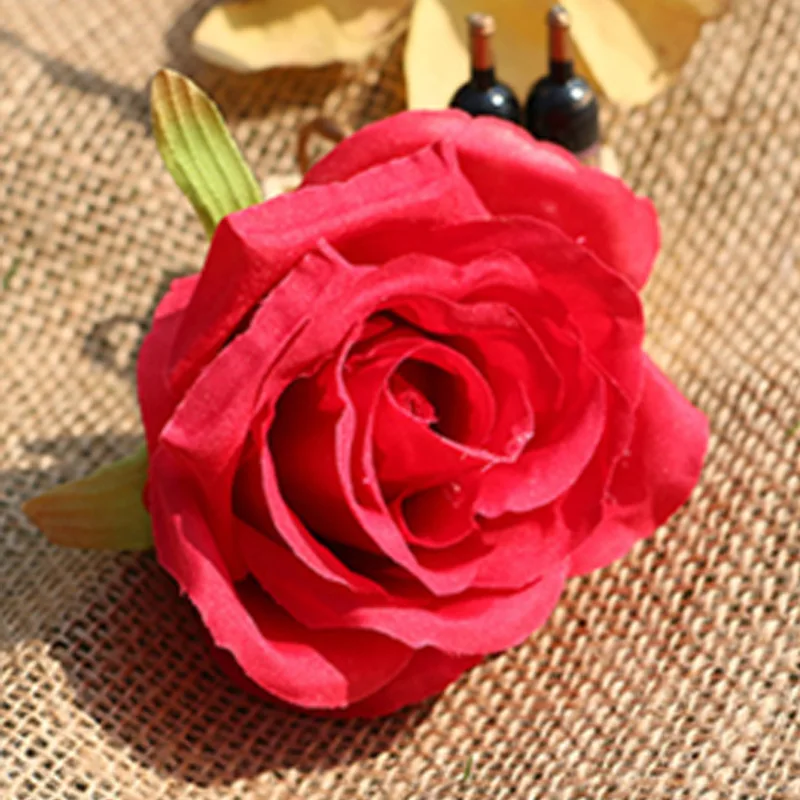 Wholesale Silk Rose Heads 8cm Flower Heads As Pink Indoor Home Decor