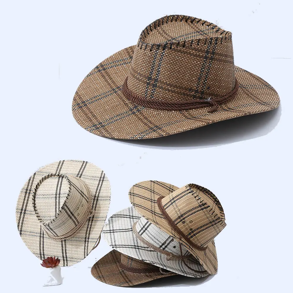 Großhandel Western Cowboy Flat Kostüm Pelz Hüte für Frauen Stroh Faux Wildleder