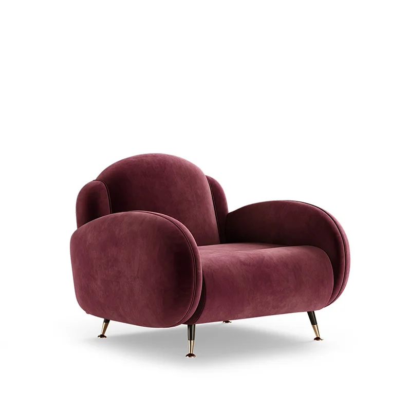 wine velvet armchair