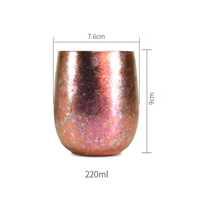 Custom Ice Pattern Fashionable Design Metal Mug With Ultralight Titanium Water Cup