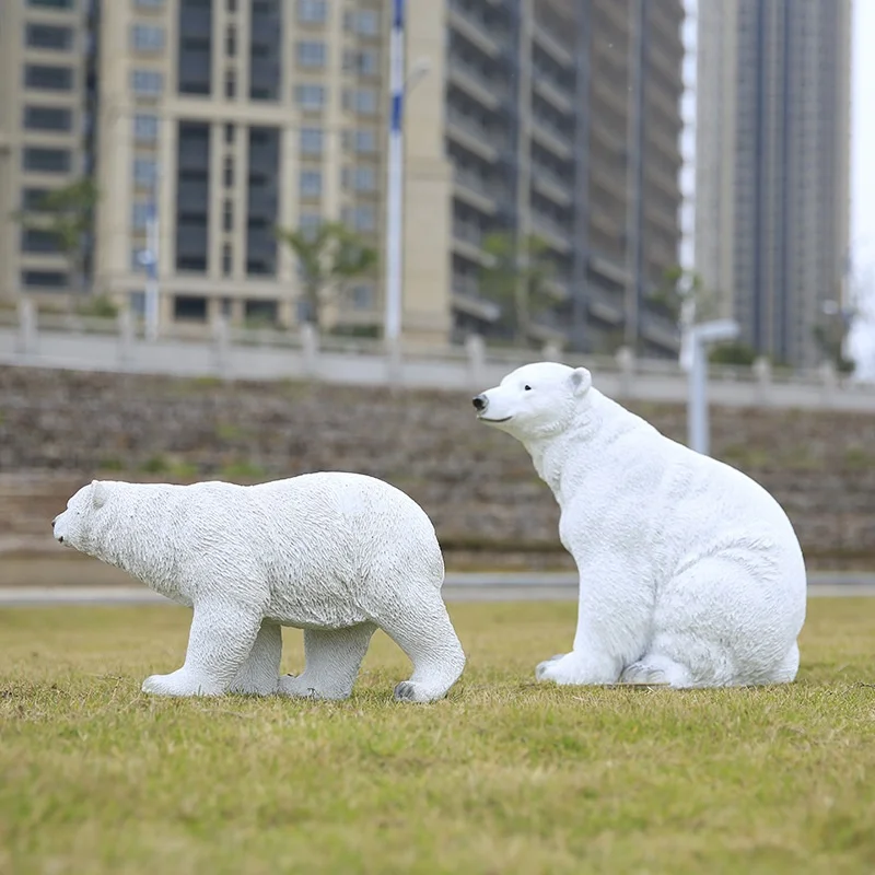 SE7ART Customized Simulation Garden Decoration Life Size Animal Fiberglass Polar Bear Sculpture
