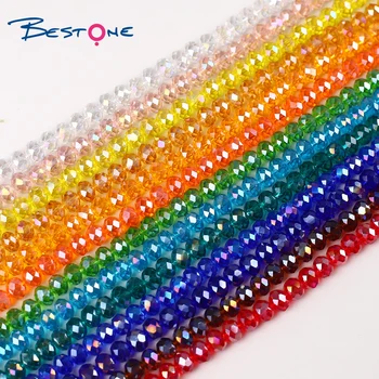 Bestone Wholesale Jewelry Making 2x3mm AB Color Faceted Rondelle Glass Crystal Beads