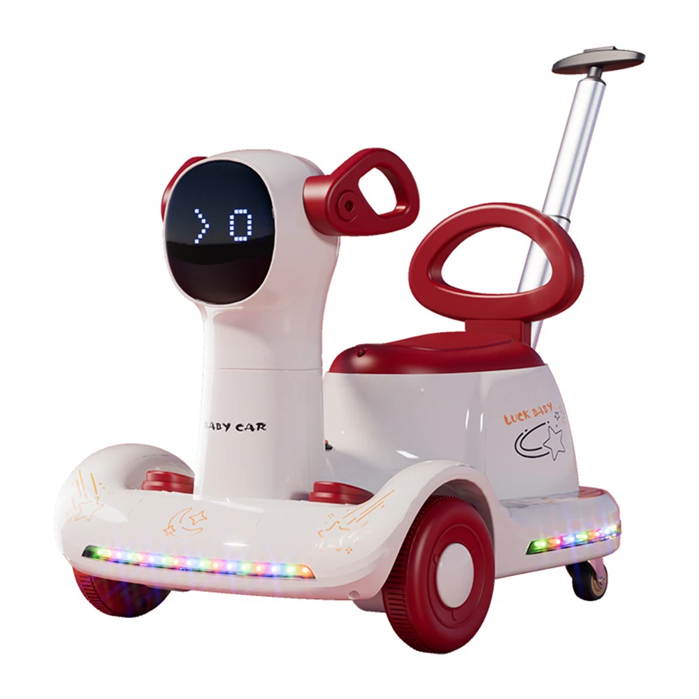 Space Kids Electric Battery-Powered Ride-On Rotating Remote Control Rechargeable Balance Car 2 to 4 Years Early Education Toy