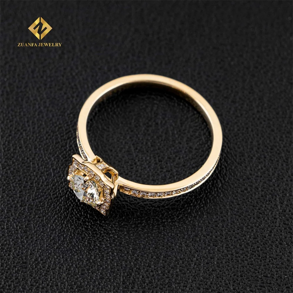 Anéis de diamante dourados e amarelos 14k, anel de noivado, mulheres, anel  de 0,5ct, joia de diamante natural, image size:1000x1000