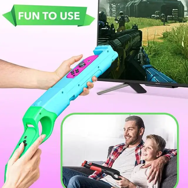 product factory hard pc gun controller for nintendo switch gun shooting games green laudtec-28