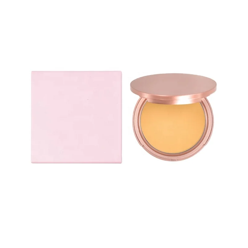 Vegan Press Setting Powder Custom Private Label Waterproof Foundation No Name Makeup Pressed Face Compact Powder with Puff