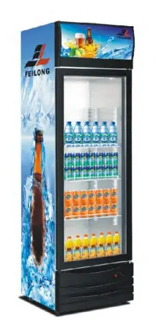 工場直販 中国製 縦型 シングルガラスドア冷蔵庫 販売用 ショーケース