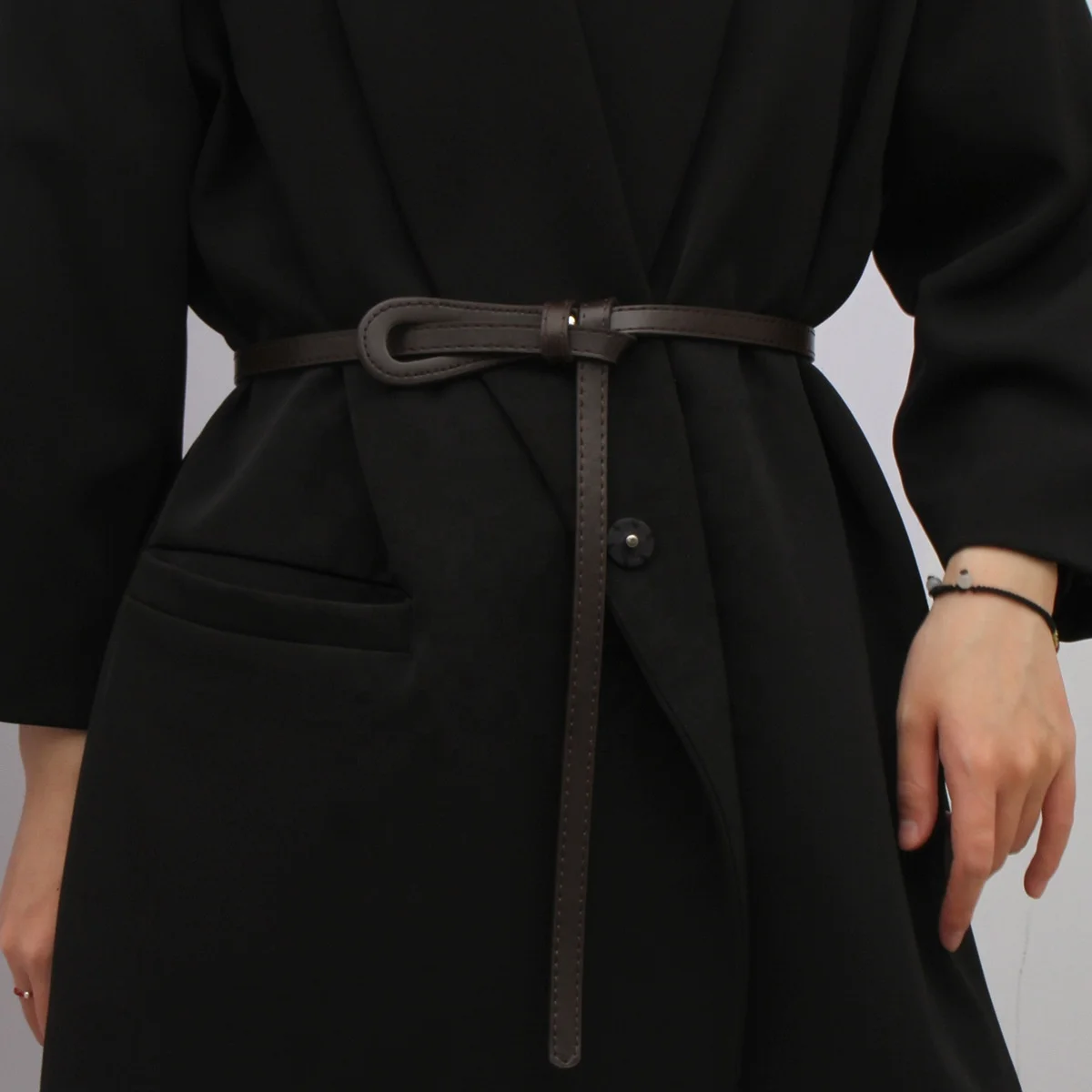 7571 Women\'s Tie Waist Belts Fashion Leather Belt Coat Dress Sweater Cozy Sweater Dress + My Favorite Waist Belt - MEMORANDUM  main image 2