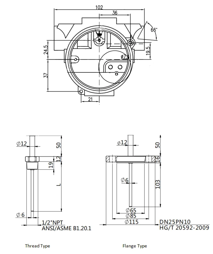 Cảm Biến Nhiệt Độ Tích Hợp Loại 3 Dây RTD PT100 Máy Phát Nhiệt Độ 4-20mA HART