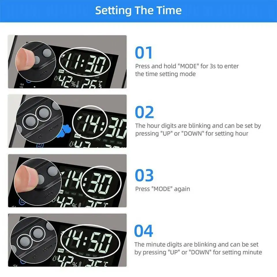 Op Selling 2024 Projection Alarm Clocks LED Digital Mirror Clocks Automatic Light-sensitive Desk & Table Clocks