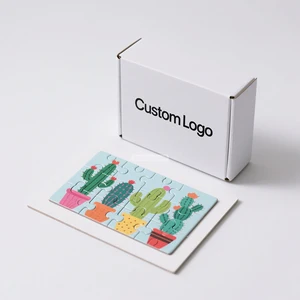 Best-Selling Cartoon Cactus Pattern Paper Puzzle Children'S Entertainment Game Puzzle Baby With Logo